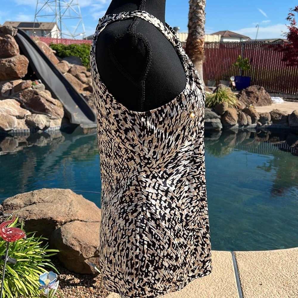 Cache Halter Top Size Xs Abstract Animal Print W/… - image 6